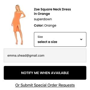Superdown Zoe Square Neck Dress in Orange